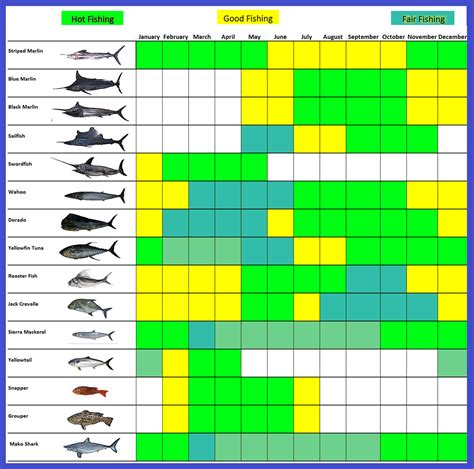 Cabo Fishing Calendar 2022